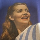 Vintage Color Pin-Up Photograph Print Woman Striped Swimsuit Paper Unframed — photo 2