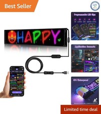 Customizable LED Car Sign with Bluetooth Control - 23  Color-Changing Display