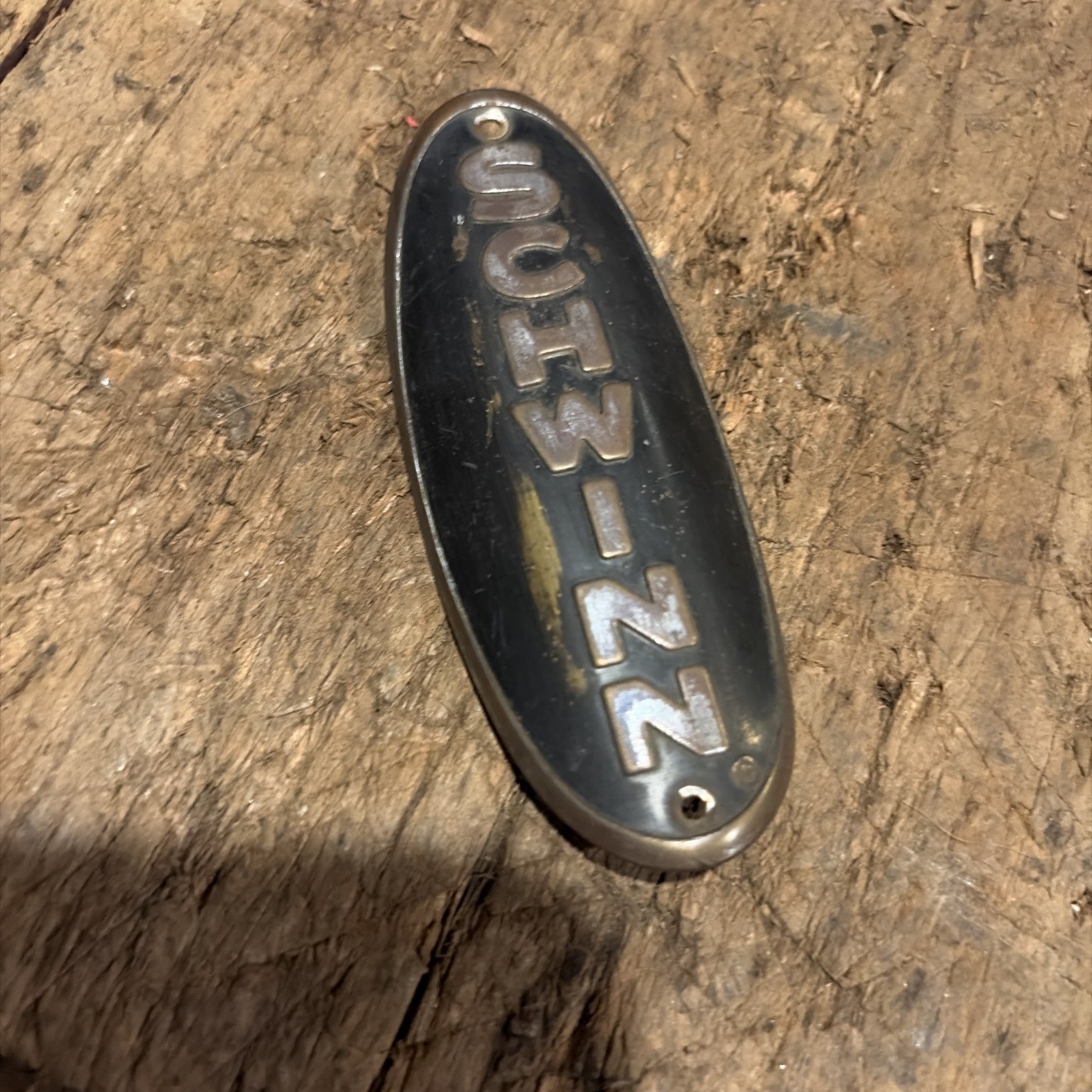 (Used) Schwinn Black Big Oval Brass Headbadge Panther Phantom Original Straight Vintage (30.00 USD) (Used) Schwinn Black Big Oval Brass Headbadge Panther Phantom Original Straight Vintage (30.00 USD)