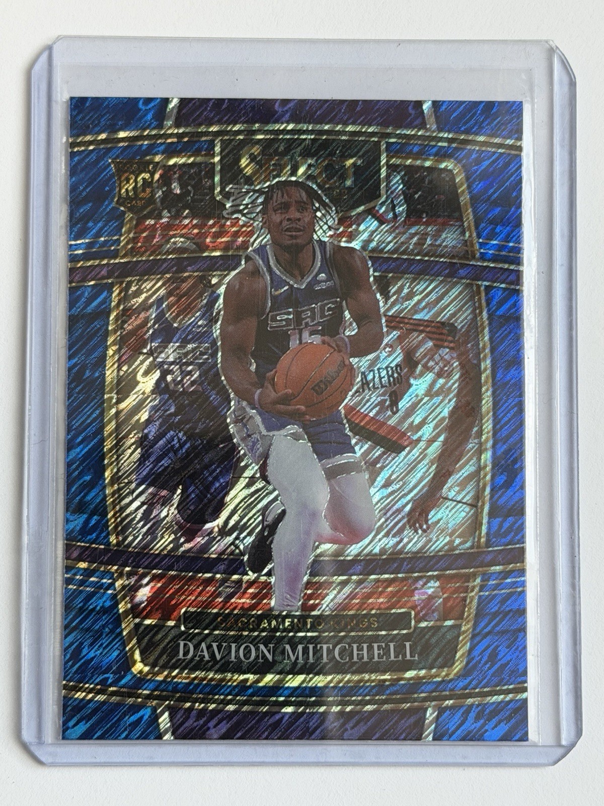 2021-22 Panini Select Davion Mitchell BLUE SHIMMER PRIZM RC Kings Rookie NBA #23