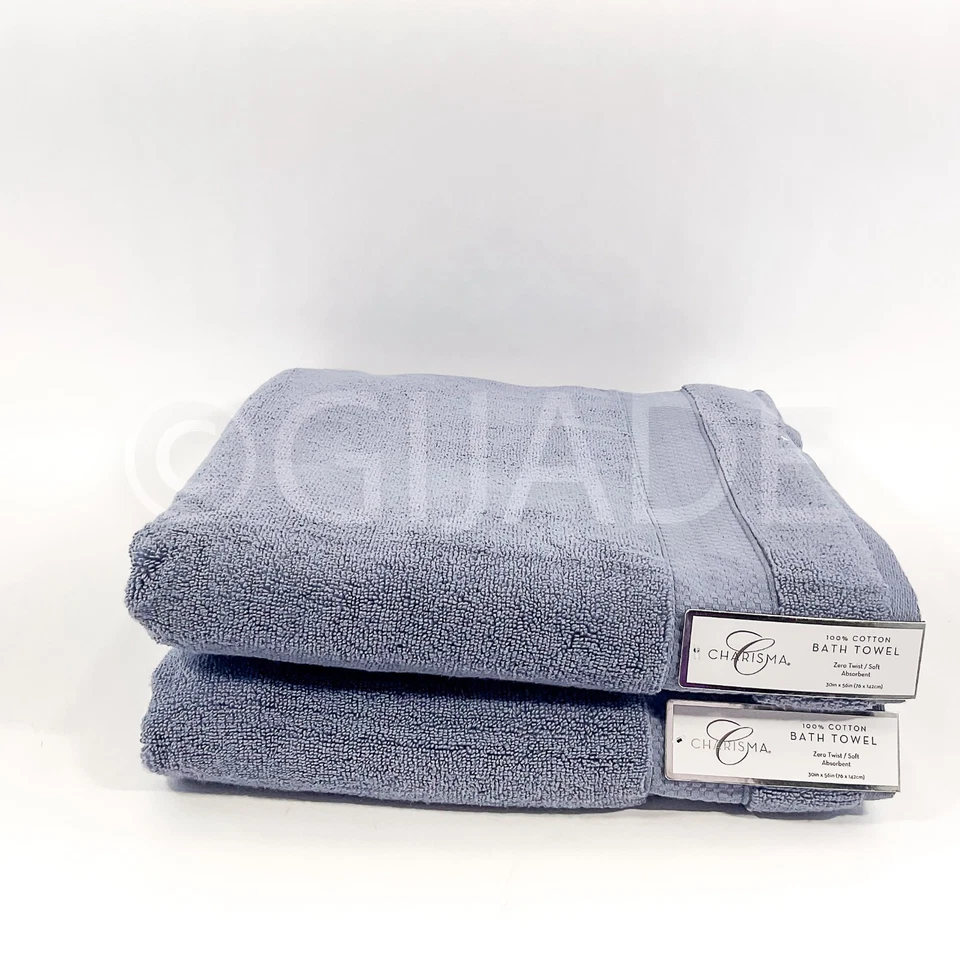 Toalla de baño Charisma 2 piezas 30" X 56" 100 % algodón Oeko Tex azul nueva Foto 2 de 4
