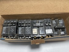 Assorted Lot of 5 Circuit Breakers - Eaton, Square D, Siemens - 15A, 20A, 30A, 4