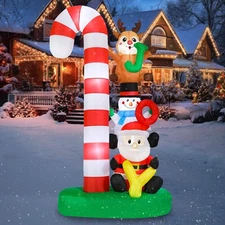 Christmas Inflatable Outdoor Decoration, 7.8 FT Candy Cane Christmas Inflatab...