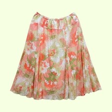 Vintage Fairycore Floral Midi Skirt Cotton Plus Size 24W Cottagecore