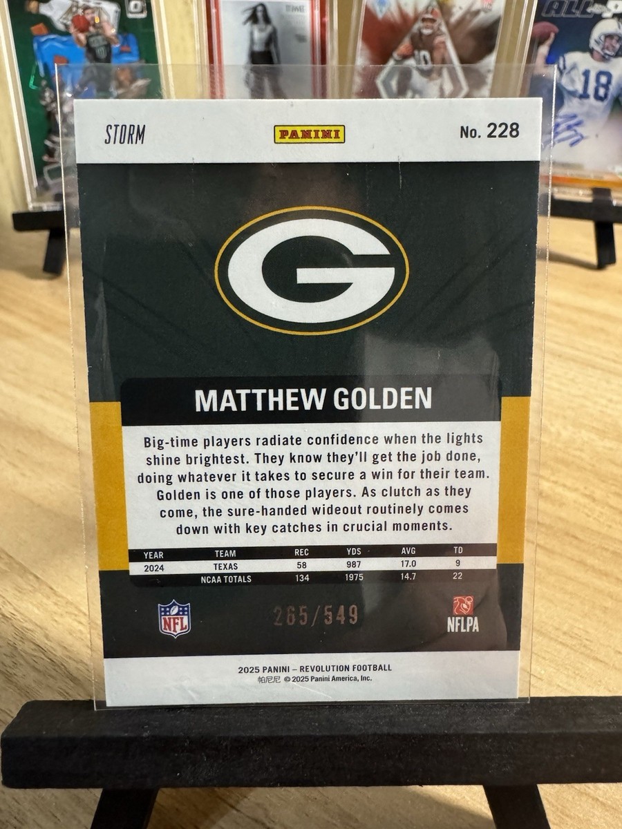 2025 panini revolution 228 Matthew Golden Blue Storm /549 | eBay
