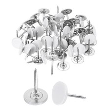 100Pcs Upholstery Tacks 11mmx17mm Flat Head Thumb Tack White