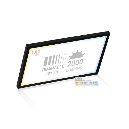 NuWatt 1 ft. x 4 ft. LED Thin Flush Surface Mount Panel W/Built in Internal Driver, 5 CCT 2700K NuWatt 1 ft. x 4 ft. LED Thin Flush Surface Mount Panel W/Built in Internal Driver, 5 CCT 2700K