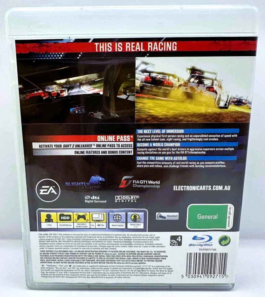 Shift 2 Unleashed Playstation 3 PS3 AUS PAL Game Complete with Manual CIB - Image 3 of 3