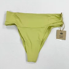 Free People Toast Swim Women’s  Banded Waist Bikini Bottom Small Leek Green