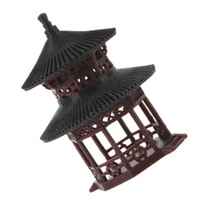 Mini Garden Figurines Chinese House Model Bonsai Landscape Pavilion