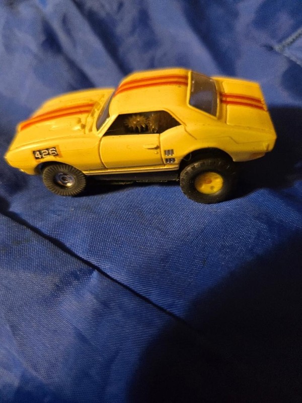 Vintage Aurora HO Slot Car, Yellow Pontiac Firebird