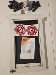 Dog Door for Door All Aluminum 3 Flaps White Large Dog Doggy Doggie Door OpenBox