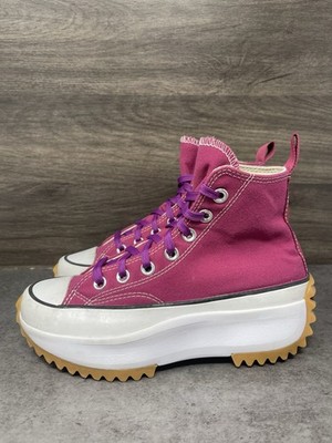 Converse Run Star Hike Sneakers Womens Size 6 High Top Platform Hibiscus