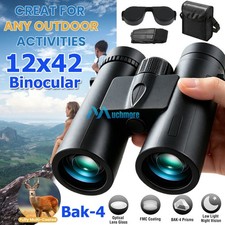 12x42mm High Power Military Binoculars Low Night BAK4 Optics Waterproof Camping