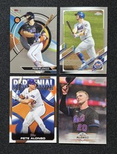 Pete Alonso 4 Card Lot. Finest, Chrome, Insert, Stadium Club. New York Mets.
