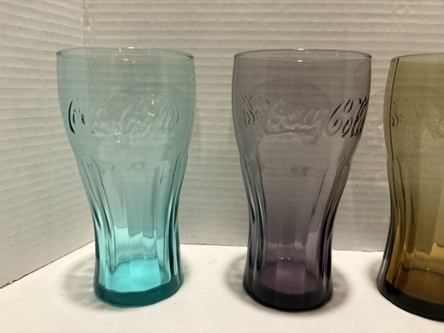Juego de 4 vasos de Coca Cola McDonald’s: azul, púrpura, ámbar - Imagen 3 de 3