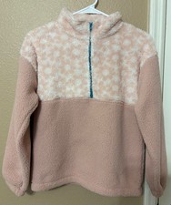 Kids Light Pink Half Zip Sherpa Sweater / Top, Size Large, NWOT