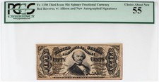 Fr-1330, 50c General Spinner, Third Issue, US Fractional Currency, PCGS 55
