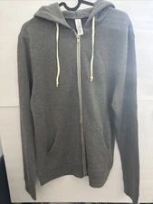 NEW Alternative Apparel Mens Full Zip Hoodie Jacket Gray Size Medium