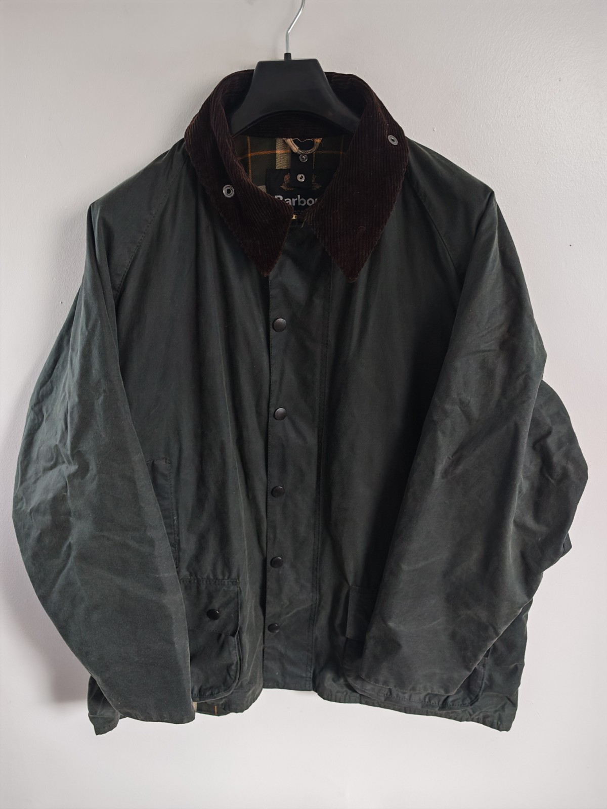Barbour Beaufort Waxed Cotton Jacket Sage Green Mens Size 52 Made in England image 2