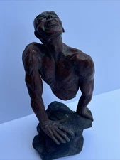 BRONZE METAL SCULPTURE SURREAL ABSTRACT  MODERNISM SIGNED MYSTERY EXPRESSIONISM