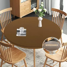 Obstal Fitted Round Fit Table up 48"-56" Diameter, Light Coffee 