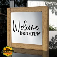 Farmhouse Welcome Sign Freestanding Wood for Entryway Front Door Porch
