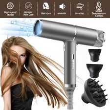 2500W Hair Dryer with Diffuser Negative Ionic Blow Dryer Hot Cold Thermostatic