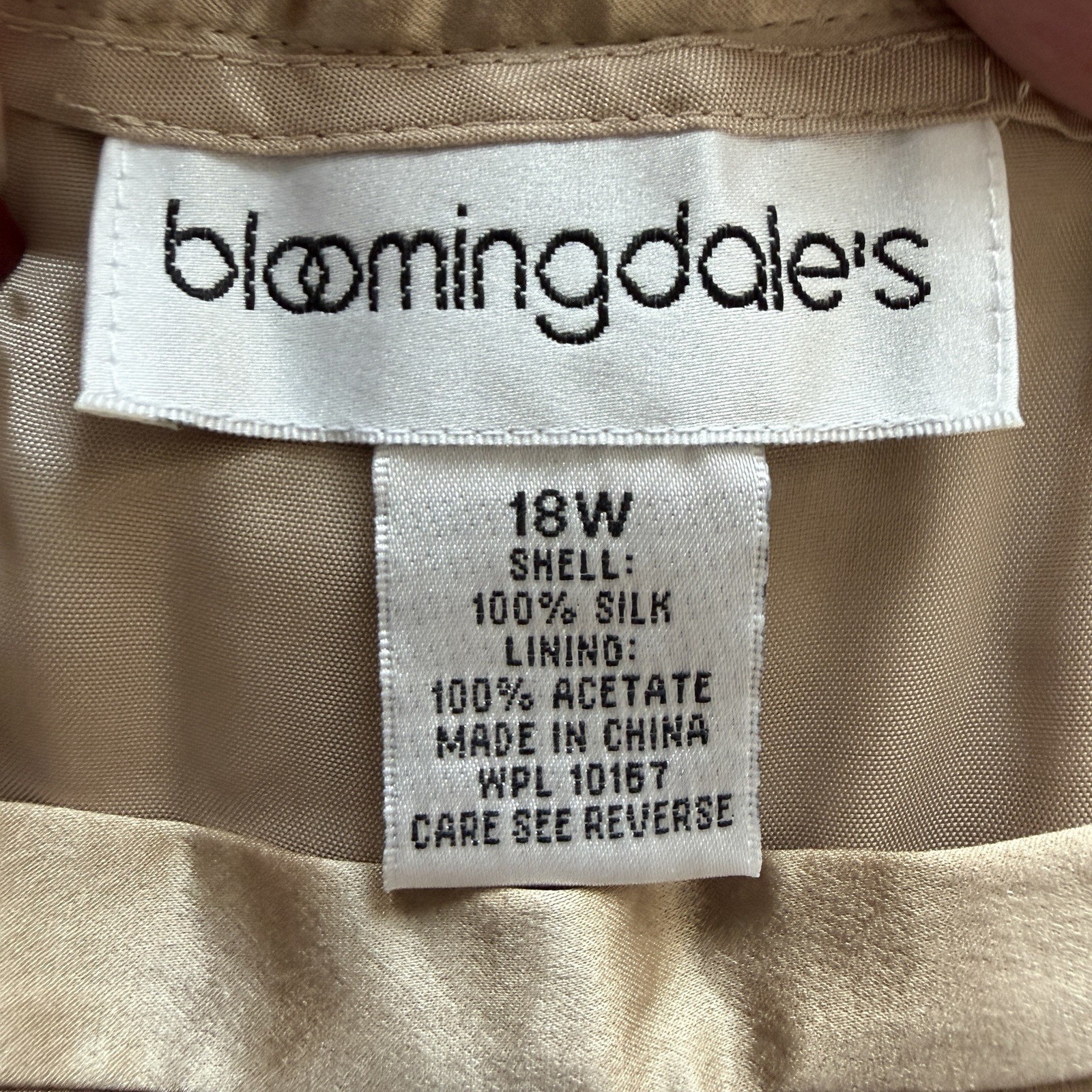 Bloomingdale’s Womens 100% Silk Satin Pants 18W Champagne Quiet Luxury Pull On