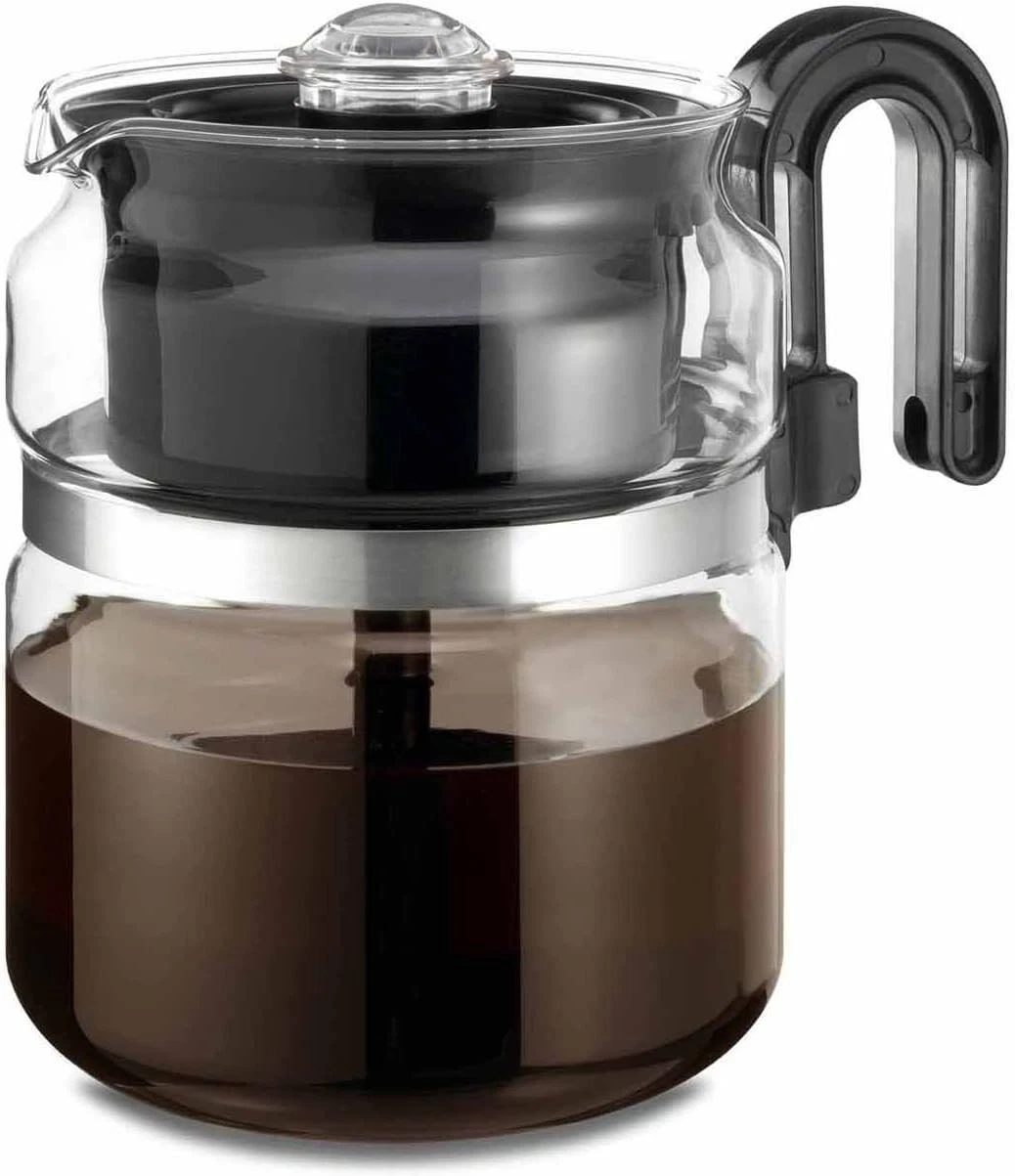8-Cup Glass Stovetop Percolator Coffee Pot - Borosilicate Glass Coffee Percol...