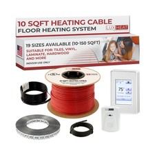 LuxHeat 10sqft Floor Heating Cable Kit - 120v Heated Floor System - Heated Fl...