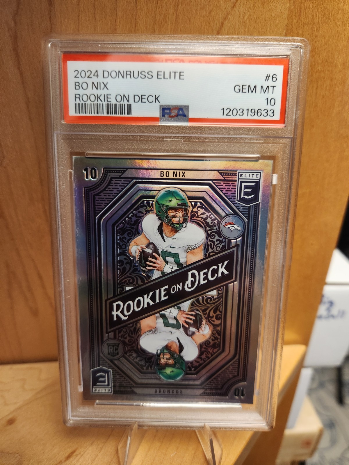Bo Nix 2024 Donruss Elite Rookie On Deck #6 PSA GEM MT 10 Broncos