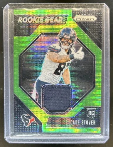 2024 Panini Prizm Cade Stover Rookie Gear RC Jersey Neon Green Pulsar #RG-CSR