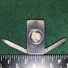 Vintage Caterpillar Engine Motor Money Clip Employee Award by Imperial Knife
