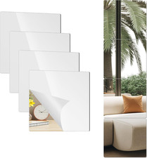 Shatterproof Acrylic Wall Mirror Tiles, 6 Pack 12X12 Inch Self-Adhesive Full Bod