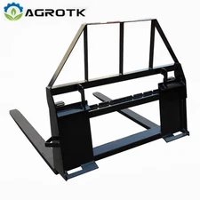 Agrotk 48in Pallet Fork Frame Attachment for Skid Steer Loader Accessories