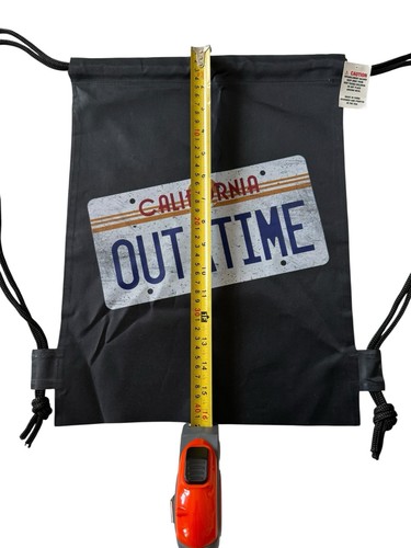 California Outatime Back To The Future Black Bag Size 12x16 New With Tags - Picture 4 of 8