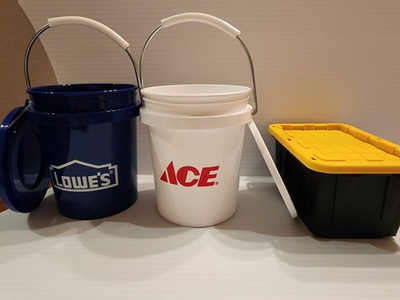 #ad Ace Hardware Mini Bucket amp; Lowe#x27;s Mini Bucket With Lids Teeny Tote 3 Pack HTF $26.99
