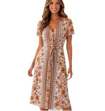 Matilda Jane Women's Just for a Moment Floral Midi Dress Size Small Boho Cottage
