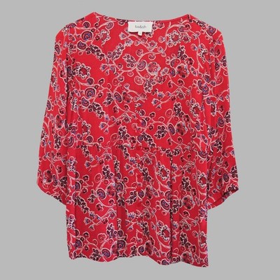 Ba&sh Joy Blusentop rot Blumenmuster | Größe 0 | XS | UK 6-8