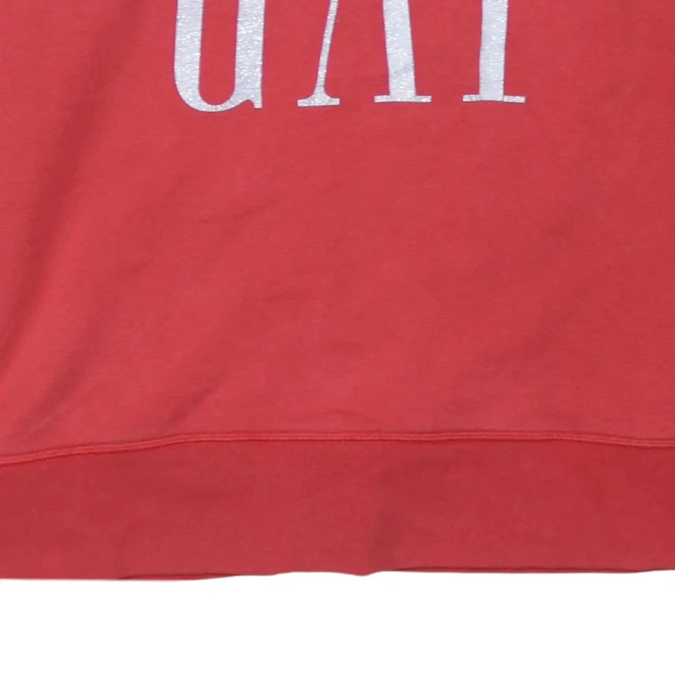 Gap 90's Spellout Crew Neck Sweatshirt XXLarge (2XL) Red - Image 4 of 4