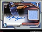 2024 Bowman Chrome Wyatt Langford RC Rookie JERSEY AUTO 078/150 RANGERS