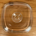 Vintage CorningWare A-7-C Replacement 7” Square Clear Glass Knob Lid