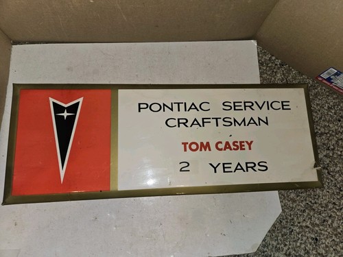Vintage 50's/60's Pontiac Service Craftsman Sign,Tin Over Cardboard,TOC,24" x 9"