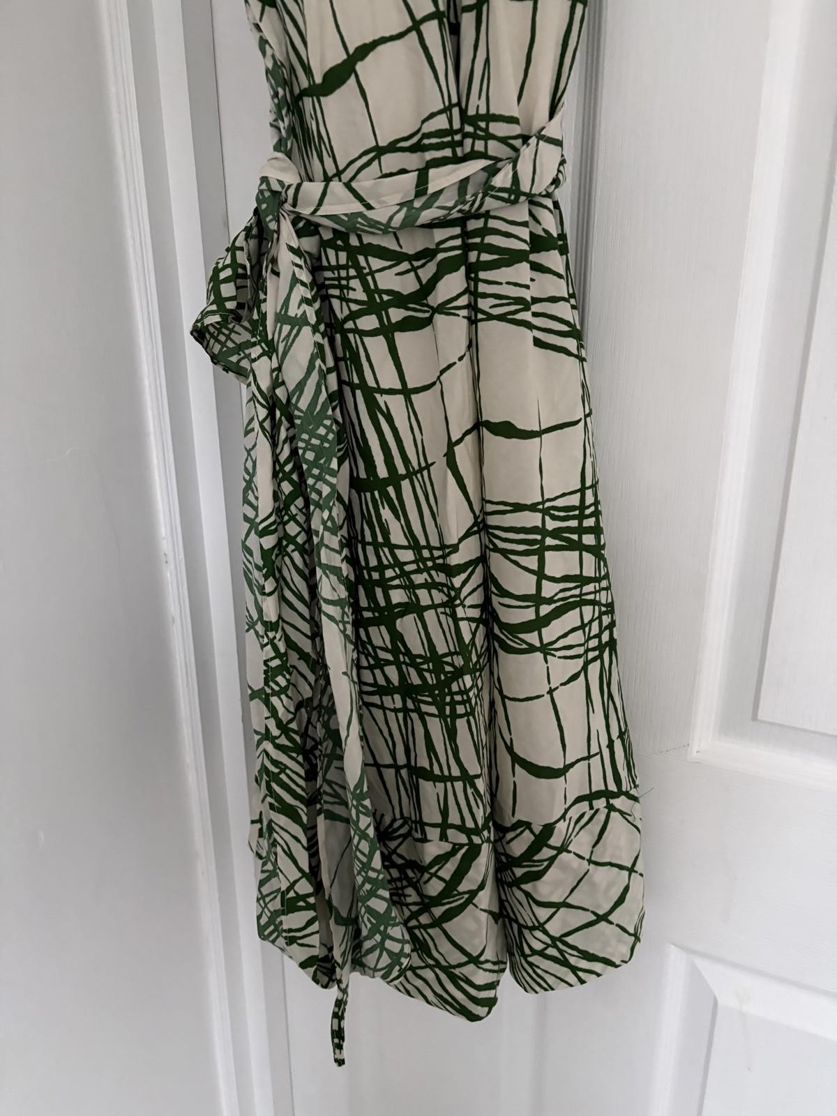 Zara Basic Cream Green Patterned Sleeveless Cross… - image 3