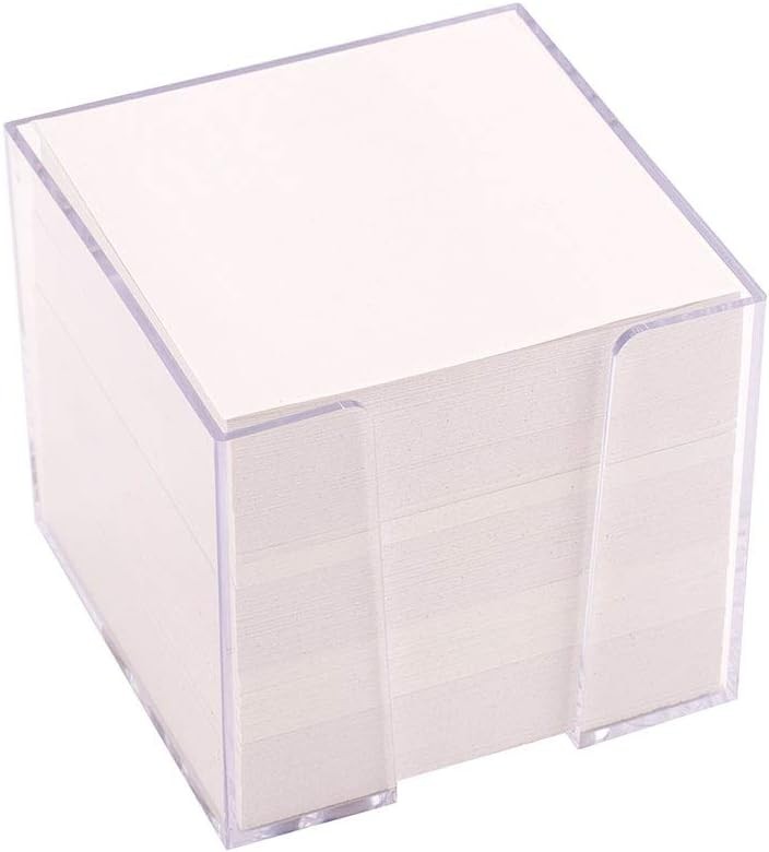 D.RECT Memo Cube Notepad | White, 85mm x 85mm x 80mm, 700 Sheets, Reusable Box,