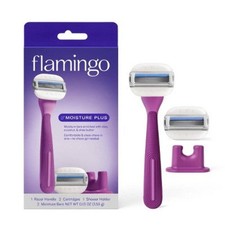 Flamingo Moisture Plus Women's Razor with 2 Razor Blade Cartridges - New