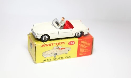 Dinky 113 MGB Sports Car In Original Box - Near Mint Vintage Original 1960s