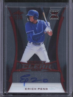 2020 Leaf Trinity - Clear Autographs Bronze #CA-EP2 Erick Pena #/15