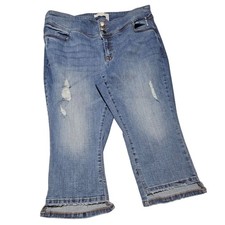 Lane Bryant Capri Jeans Womens Plus Size 18 High Waist Light Wash Denim Bermuda